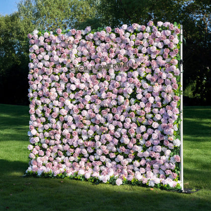 Tuscola 3D Fabric Backdrop Artificial Flower Wall with Zip-Up Design for Wedding and Events