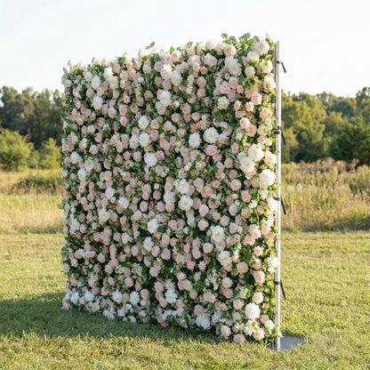 Terrania 3D Artificial Floral Wall Easy Zip-Up Curtain Backdrop for Weddings &amp; Event