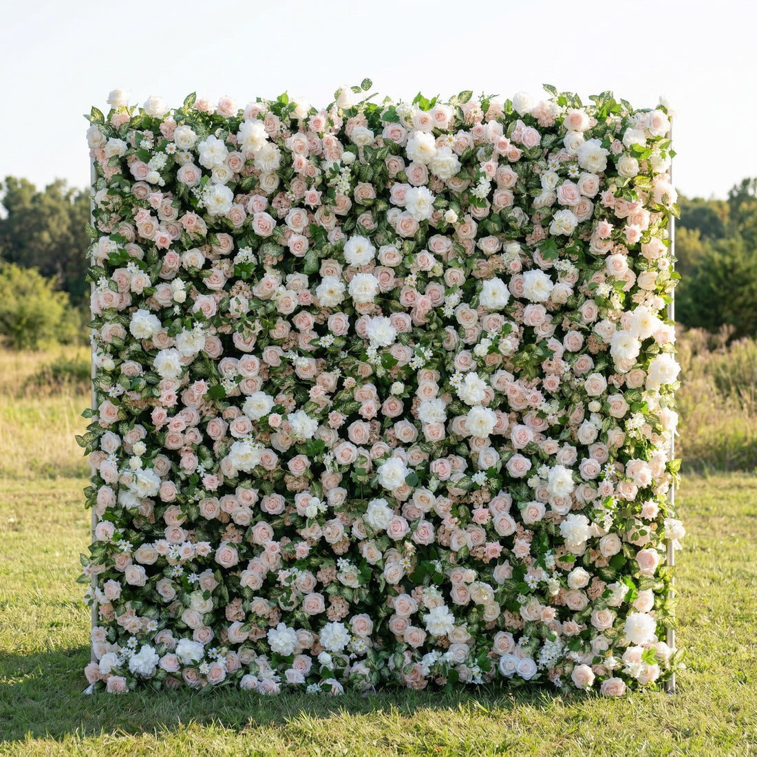 Terrania 3D Artificial Floral Wall Easy Zip-Up Curtain Backdrop for Weddings &amp; Event