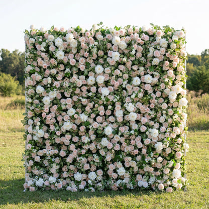 Terrania 3D Artificial Floral Wall Easy Zip-Up Curtain Backdrop for Weddings &amp; Event