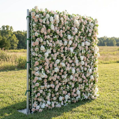 Terrania 3D Artificial Floral Wall Easy Zip-Up Curtain Backdrop for Weddings &amp; Event