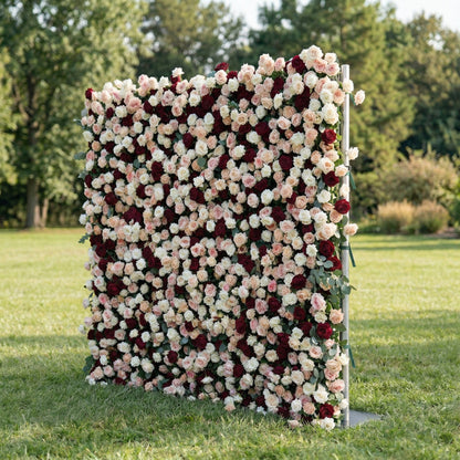 Junen 3D Vintage Mixed Rose Floral Wall Backdrop Perfect for Valentine’s Day Weddings &amp; Events