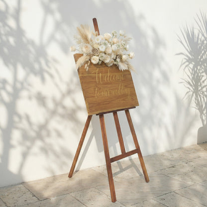 White Artificial Welcome Sign Flowers Wedding Backdrop Garland Supplies
