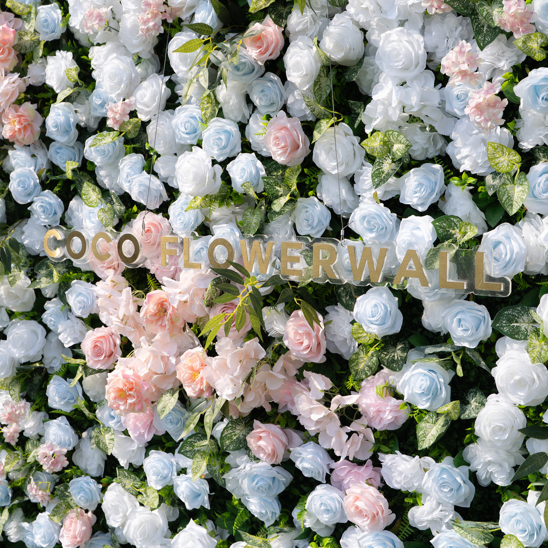 Valley 3D Artificial Flower Wall Backdrop with Zip-Up Curtain for Wedding and Birthday Party