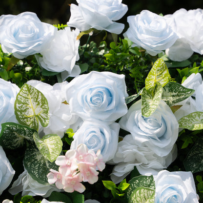 Valley 3D Artificial Flower Wall Backdrop with Zip-Up Curtain for Wedding and Birthday Party