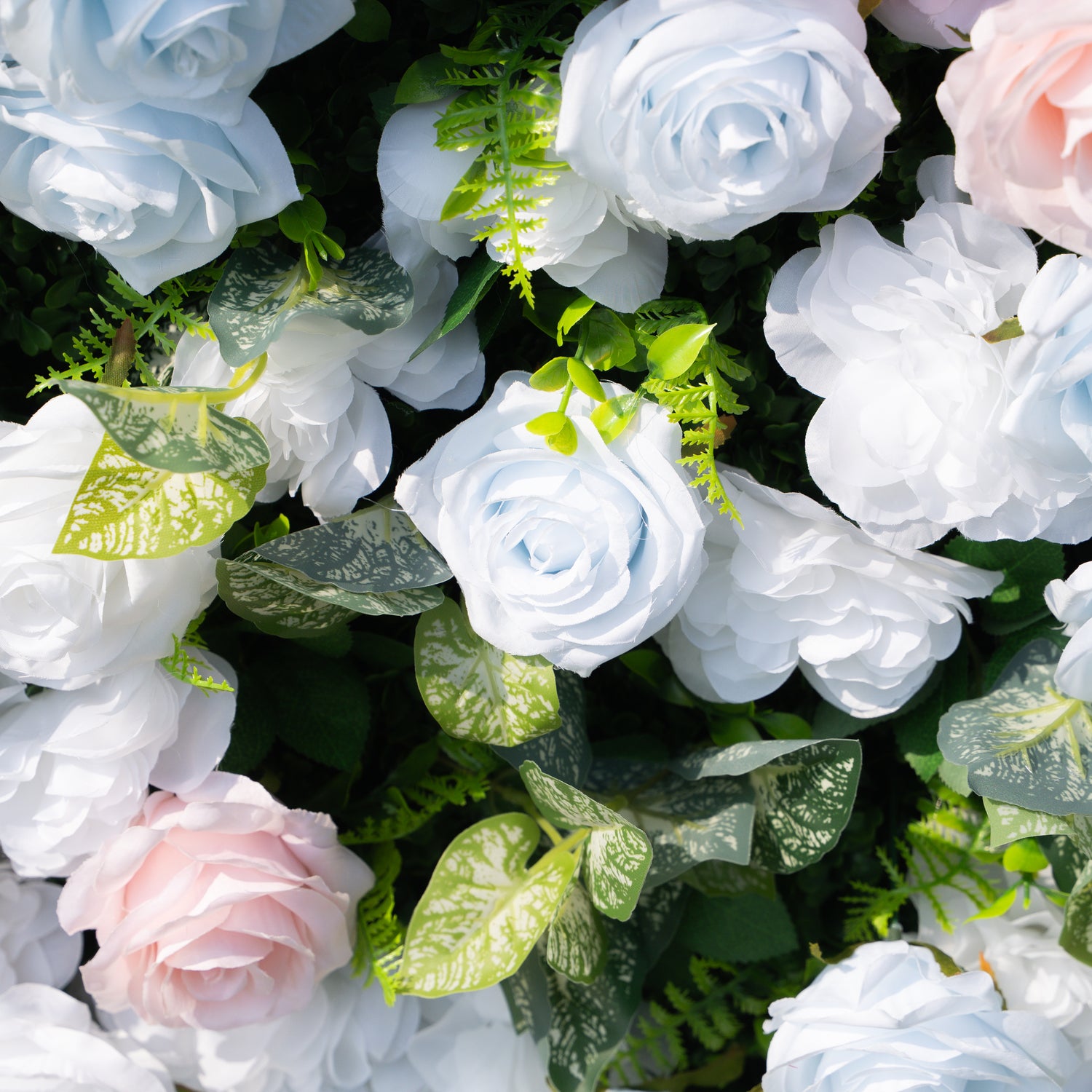 Valley 3D Artificial Flower Wall Backdrop with Zip-Up Curtain for Wedding and Birthday Party