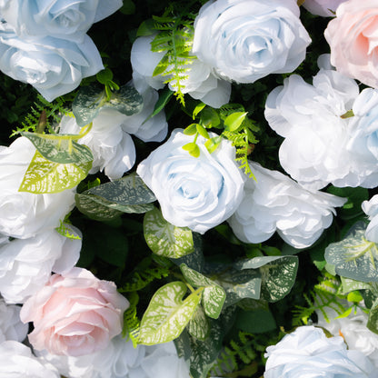 Valley 3D Artificial Flower Wall Backdrop with Zip-Up Curtain for Wedding and Birthday Party